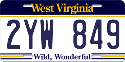 WV license plate 2YW849