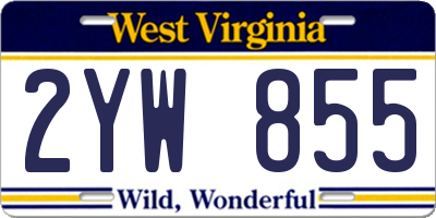 WV license plate 2YW855