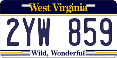 WV license plate 2YW859