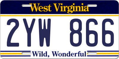 WV license plate 2YW866