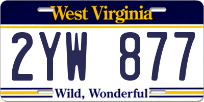 WV license plate 2YW877