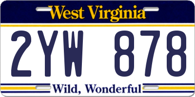 WV license plate 2YW878