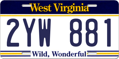 WV license plate 2YW881