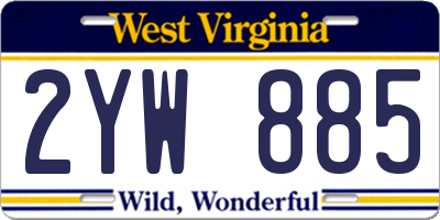 WV license plate 2YW885