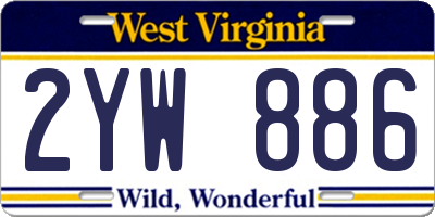 WV license plate 2YW886