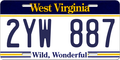 WV license plate 2YW887