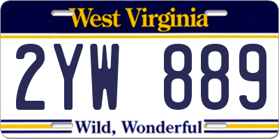 WV license plate 2YW889