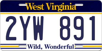 WV license plate 2YW891