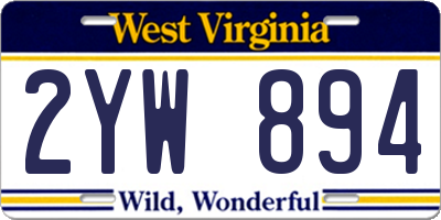 WV license plate 2YW894