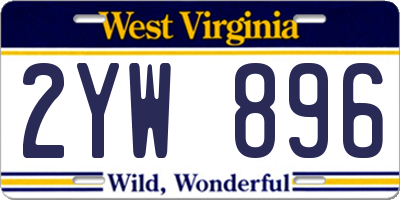 WV license plate 2YW896