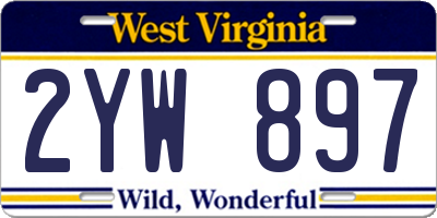 WV license plate 2YW897