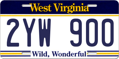 WV license plate 2YW900