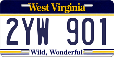 WV license plate 2YW901