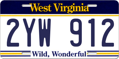 WV license plate 2YW912