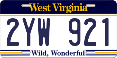 WV license plate 2YW921