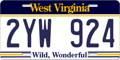WV license plate 2YW924