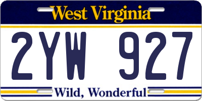 WV license plate 2YW927
