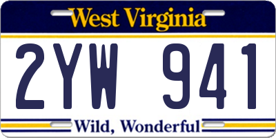 WV license plate 2YW941