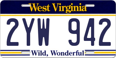 WV license plate 2YW942