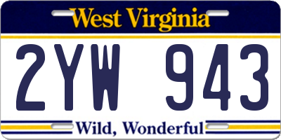 WV license plate 2YW943