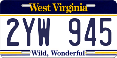 WV license plate 2YW945