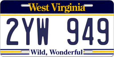 WV license plate 2YW949
