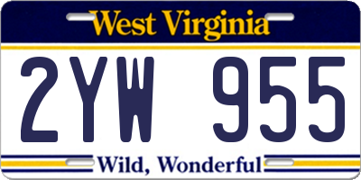WV license plate 2YW955