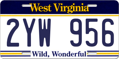 WV license plate 2YW956