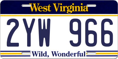 WV license plate 2YW966