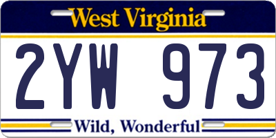 WV license plate 2YW973