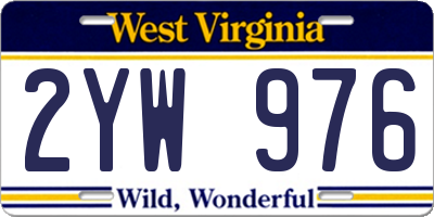 WV license plate 2YW976