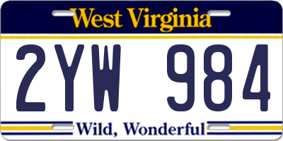 WV license plate 2YW984