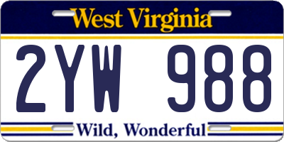 WV license plate 2YW988