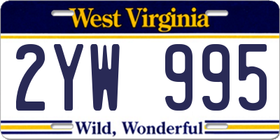 WV license plate 2YW995