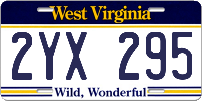 WV license plate 2YX295