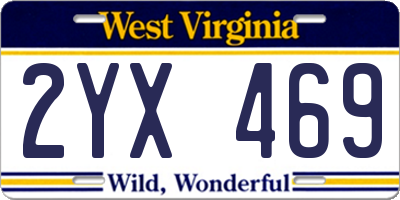 WV license plate 2YX469