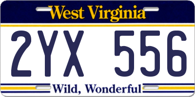 WV license plate 2YX556