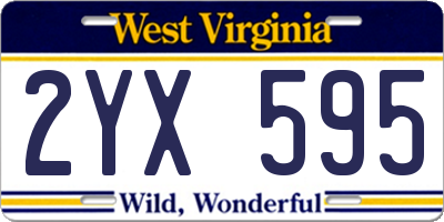 WV license plate 2YX595