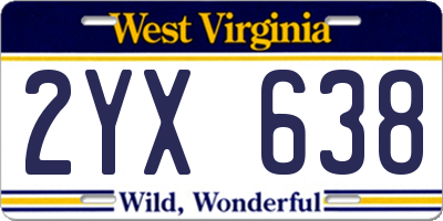 WV license plate 2YX638