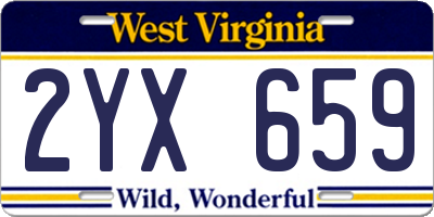 WV license plate 2YX659