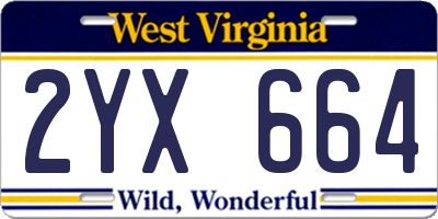 WV license plate 2YX664