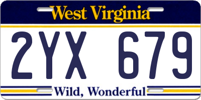 WV license plate 2YX679