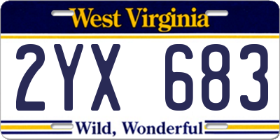 WV license plate 2YX683