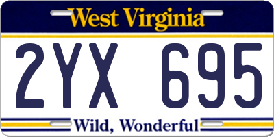WV license plate 2YX695