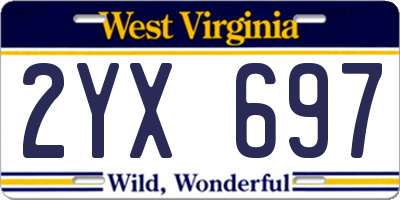 WV license plate 2YX697