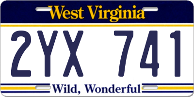 WV license plate 2YX741