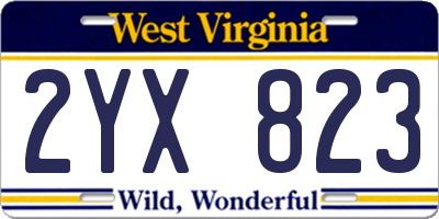 WV license plate 2YX823