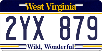 WV license plate 2YX879