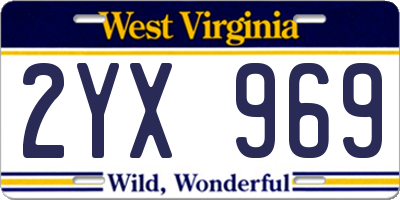 WV license plate 2YX969