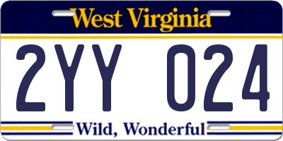 WV license plate 2YY024